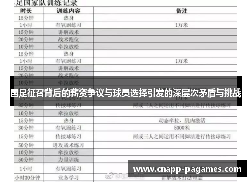 国足征召背后的薪资争议与球员选择引发的深层次矛盾与挑战 国足征召背后的薪资争议与球员选择引发的深层次矛盾与挑战